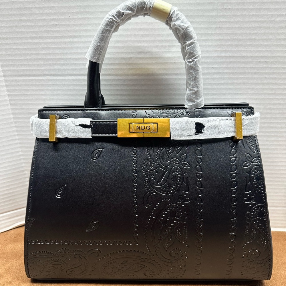 NDG Paris USA Black Embossed Handbag
